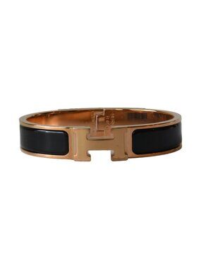 Hermes Clic H Bracelet Narrow PM Gold Black